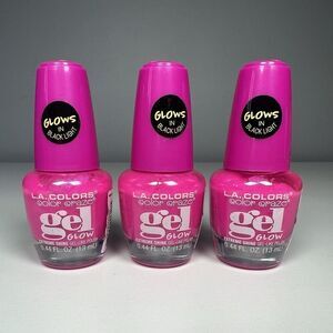 L.A. Colors Color Craze Gel Like Nail Polish Glows in Black Light Fearless 3X